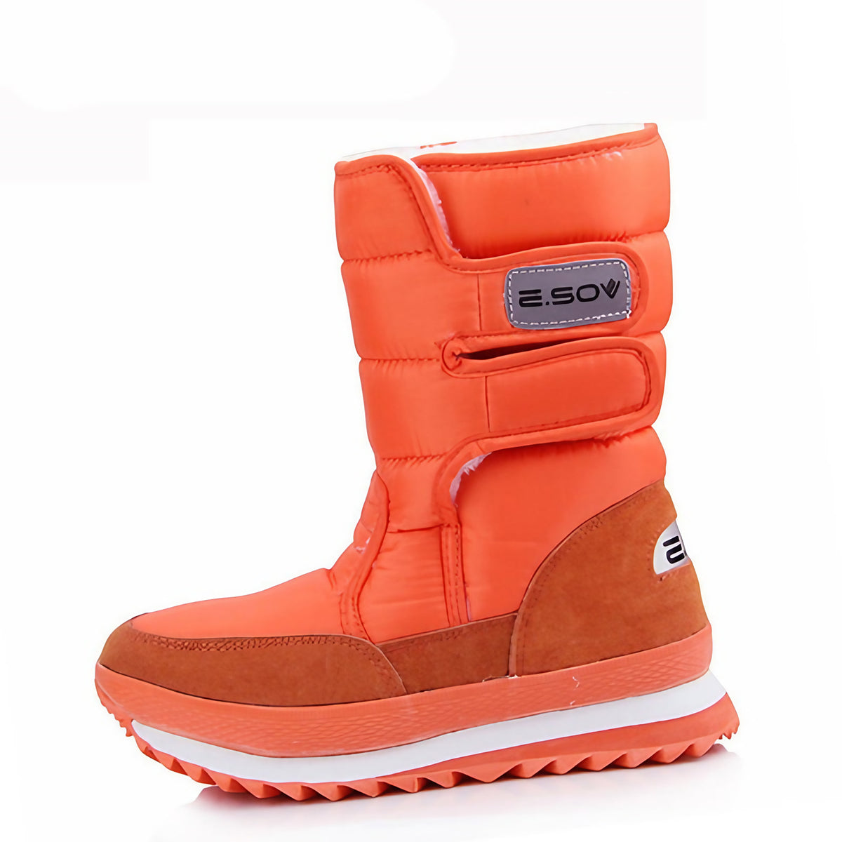 Bottes d'hiver femme imperméables et rembourrées, dix coloris, orange
