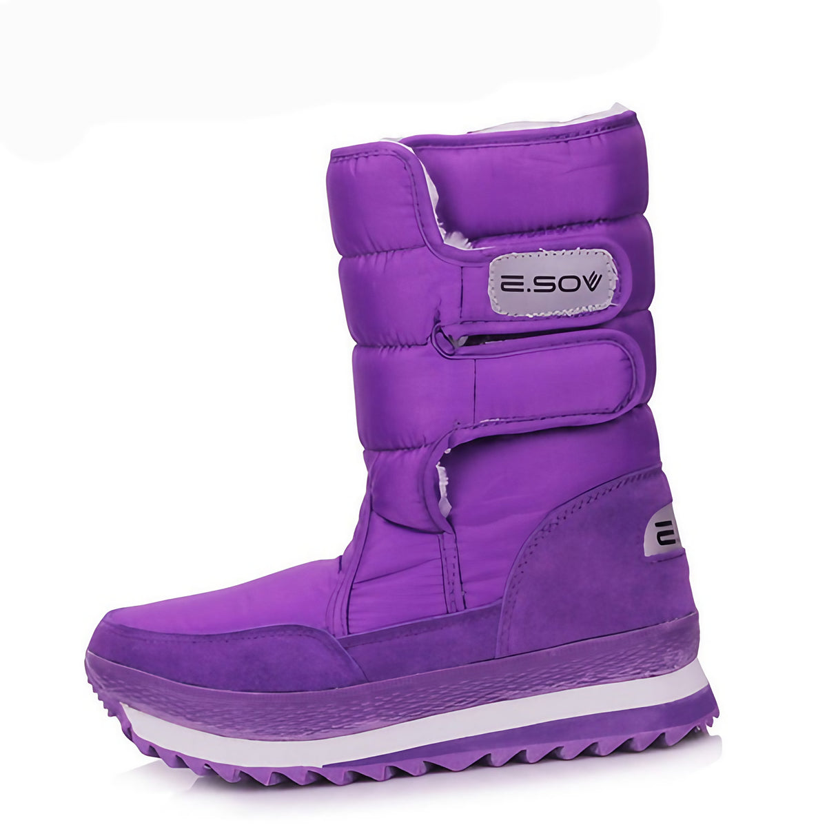 Bottes d'hiver femme imperméables et rembourrées, dix coloris, pourpre