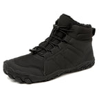 Bottes pieds nus d'hiver fourrées et imperméables, mixtes, noir