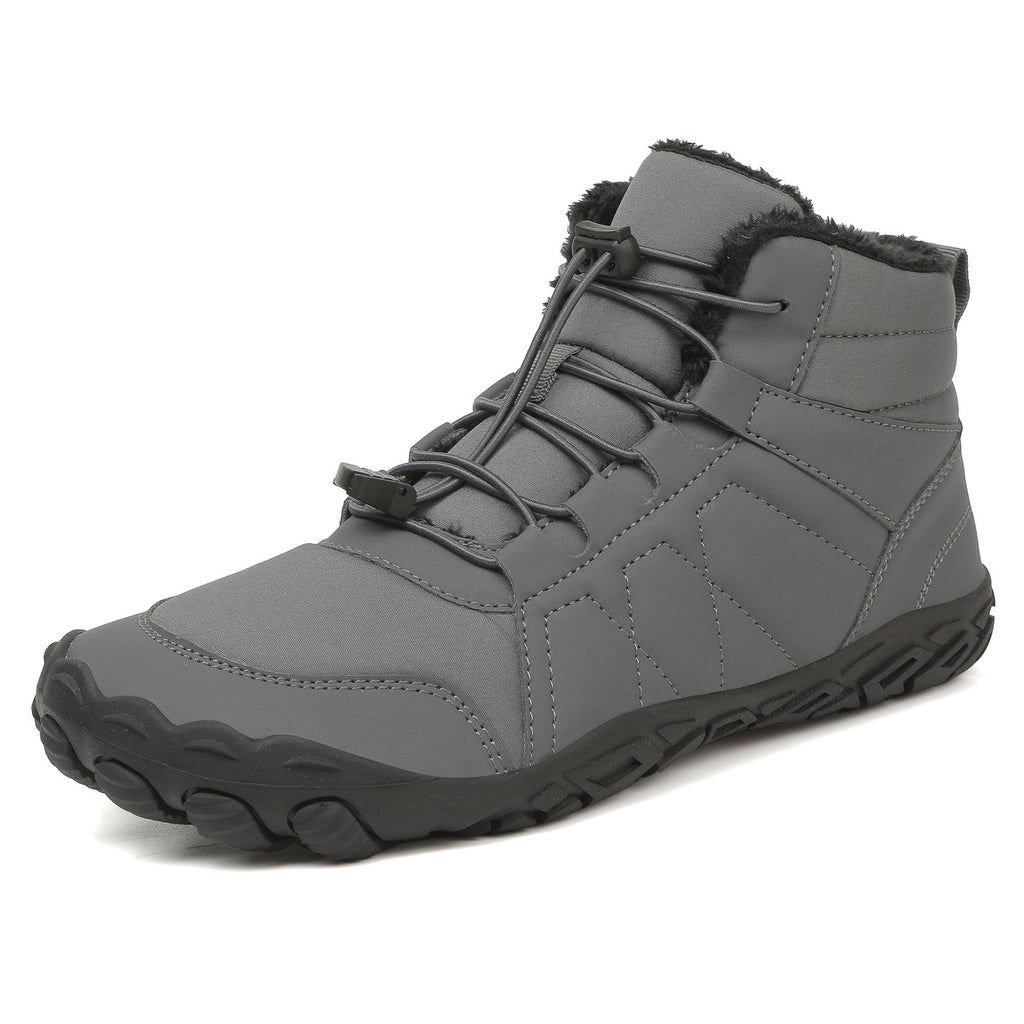 Bottes pieds nus d'hiver fourrées et imperméables, mixtes, gris