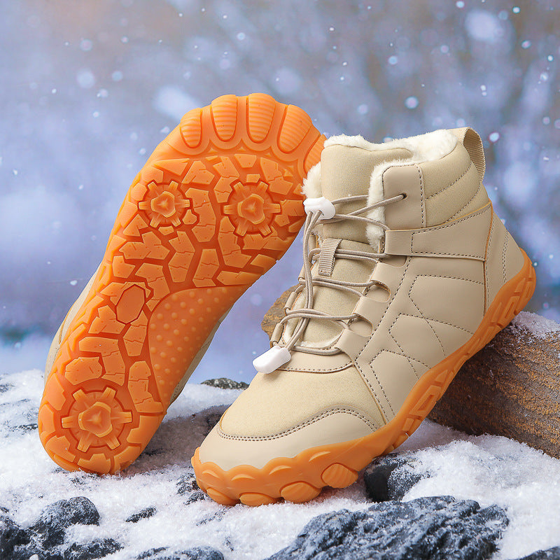 Bottes pieds nus d'hiver fourrées et imperméables, mixtes