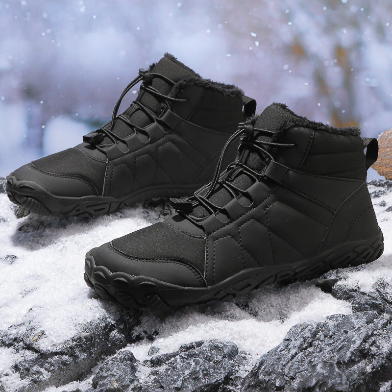 Bottes pieds nus d'hiver fourrées et imperméables, mixtes