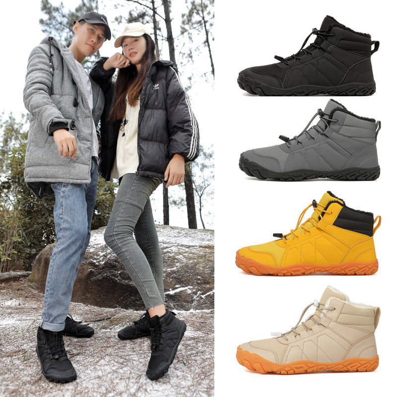 Bottes pieds nus d'hiver fourrées et imperméables, mixtes