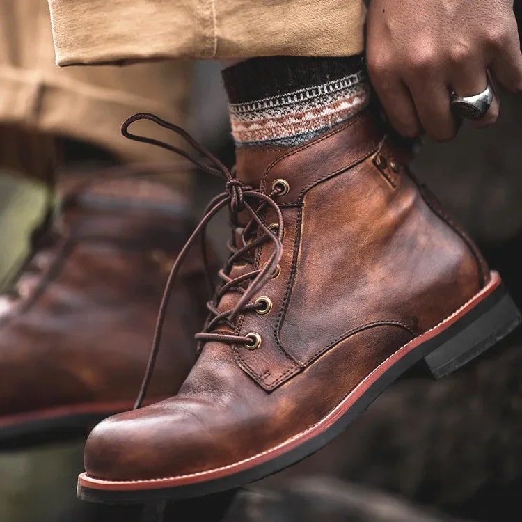 Bottes homme style rétro, noir ou marron, du 38 au 45