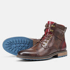 Bottes homme à lacets et fermeture éclair, semelle antidérapante