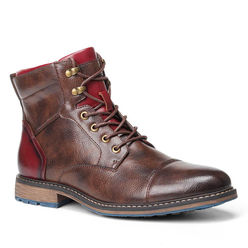 Bottes homme à lacets et fermeture éclair, semelle antidérapante