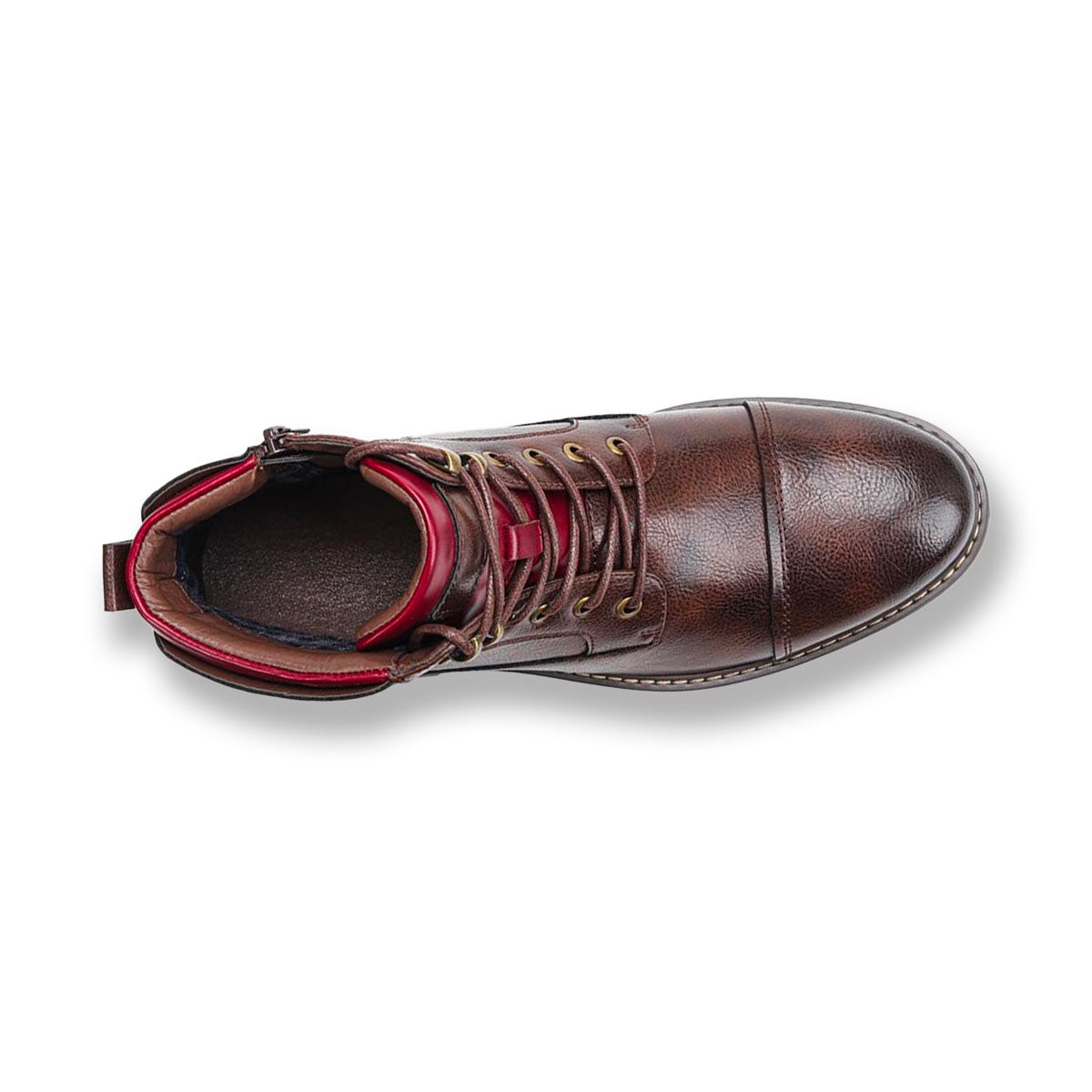 Bottes homme à lacets et fermeture éclair, semelle antidérapante