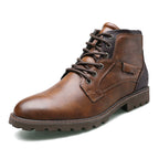 Bottes homme à lacets, semelle caoutchouc antidérapante