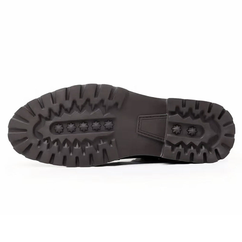 Bottes homme à lacets, semelle caoutchouc antidérapante