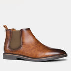 Bottines homme à élastiques latéraux, doublure chaude, marron