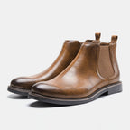 Bottines homme à élastiques latéraux, doublure chaude, marron foncé