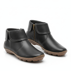 Bottines femme imperméables à zip latéral et surpiqûres, noir
