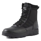 Bottes militaires mixtes, tige en maille, semelle en caoutchouc, noir