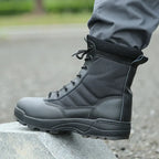 Bottes militaires mixtes, tige en maille, semelle en caoutchouc