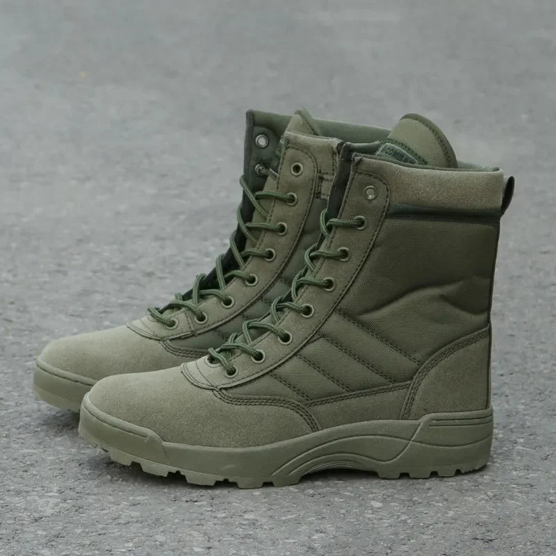 Bottes militaires mixtes, tige en maille, semelle en caoutchouc