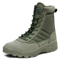 Bottes militaires mixtes, tige en maille, semelle en caoutchouc, vert