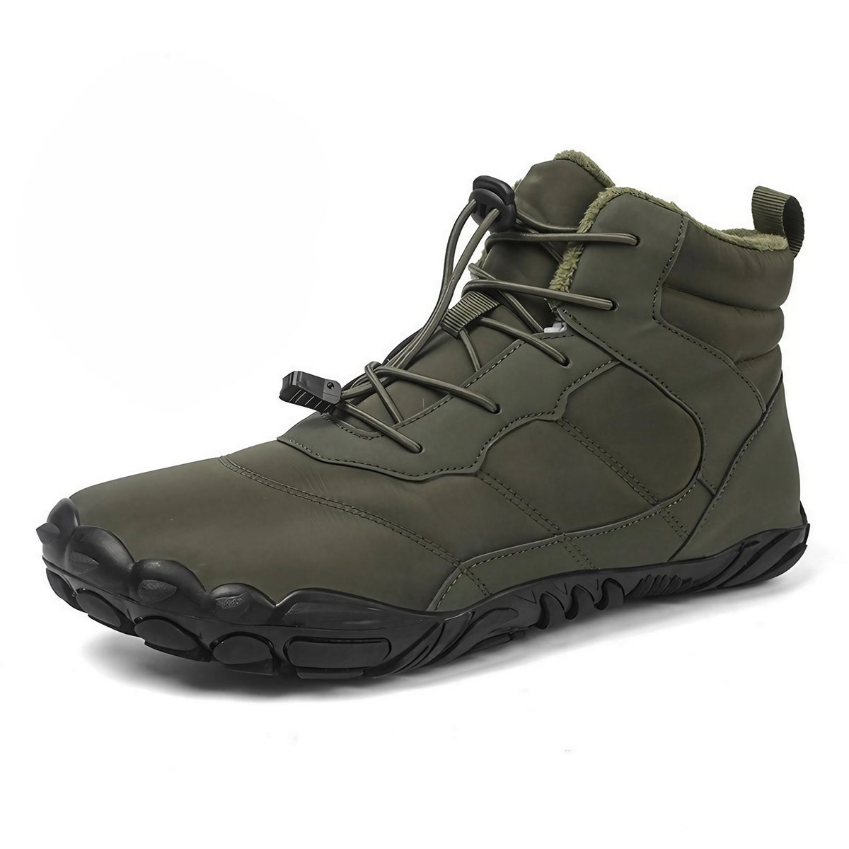 Bottes d'hiver imperméables mixtes, doublure chaude, semelle crantée, vert