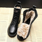 Bottes d'hiver femme noires à doublure chaude, du 35 au 40, noir