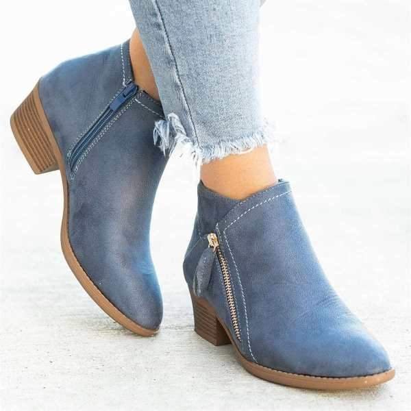 Bottes orthopédiques femme à zip latéral, talon et plateforme