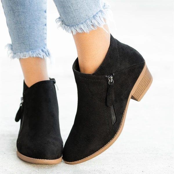 Bottes orthopédiques femme à zip latéral, talon et plateforme
