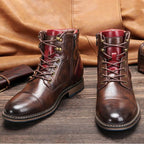 Boots homme style Oxford à lacets, finition polie, du 39 au 48