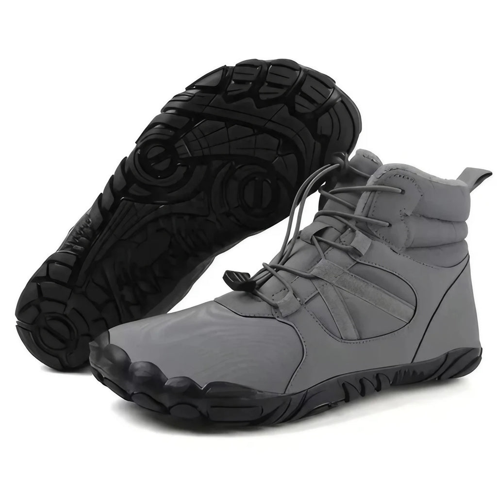 Bottes pieds nus d'hiver imperméables, doublure polaire, mixtes, gris