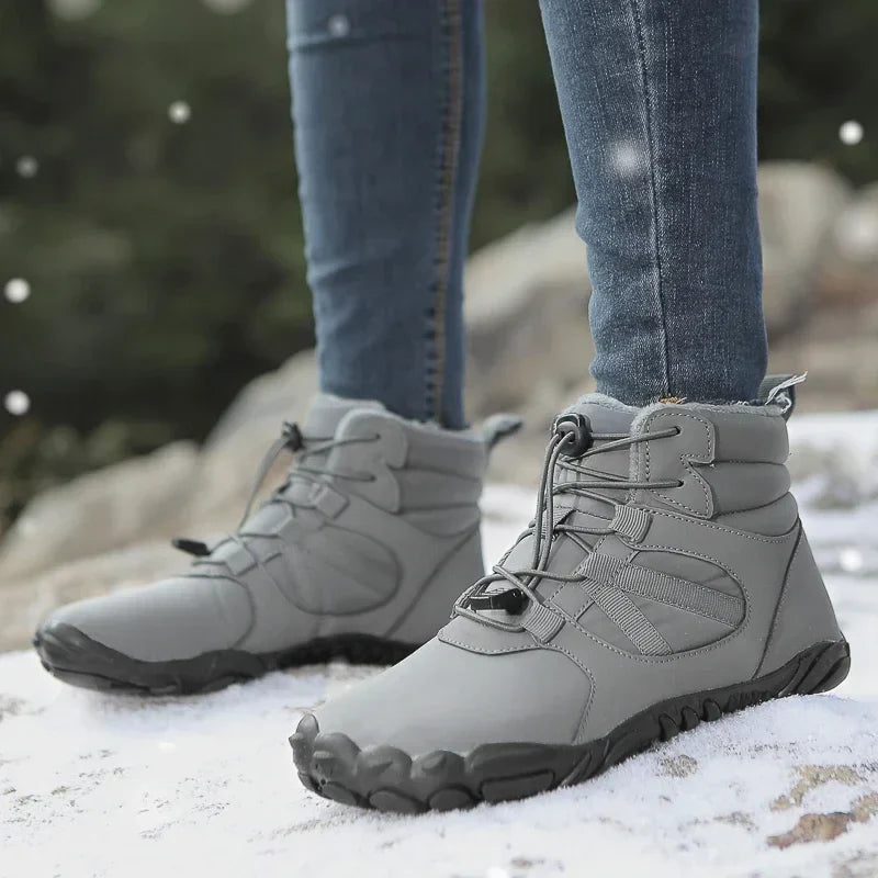 Bottes pieds nus d'hiver imperméables, doublure polaire, mixtes