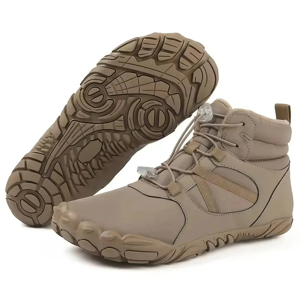 Bottes pieds nus d'hiver imperméables, doublure polaire, mixtes, kaki