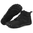 Bottes pieds nus d'hiver imperméables, doublure polaire, mixtes, noir