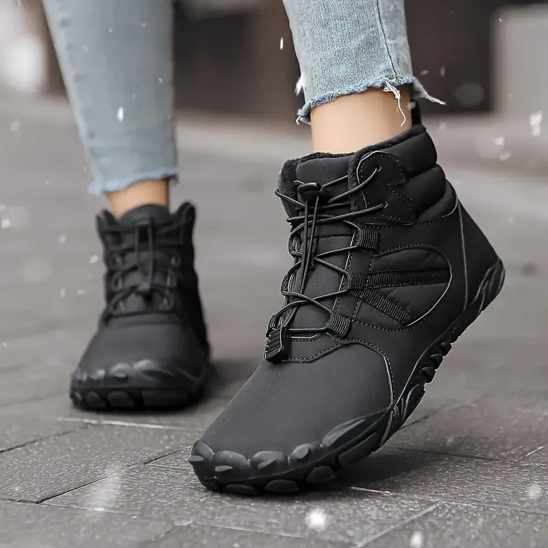 Bottes pieds nus d'hiver imperméables, doublure polaire, mixtes