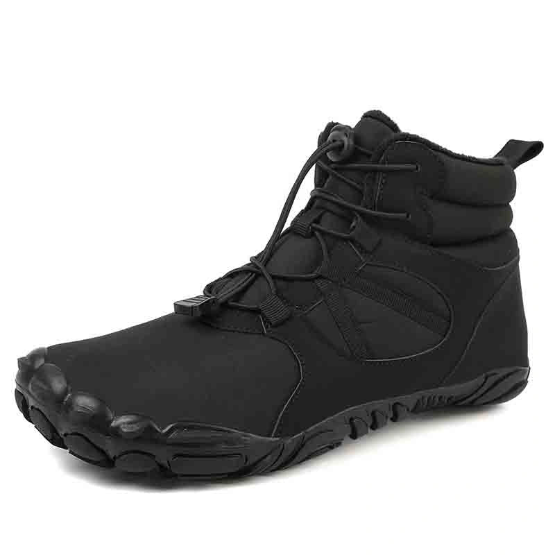 Bottes pieds nus unisexe imperméables et doublées, pour l'hiver, noir