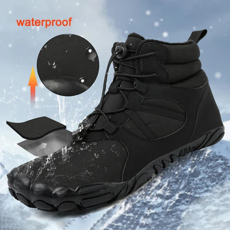 Bottes pieds nus unisexe imperméables et doublées, pour l'hiver