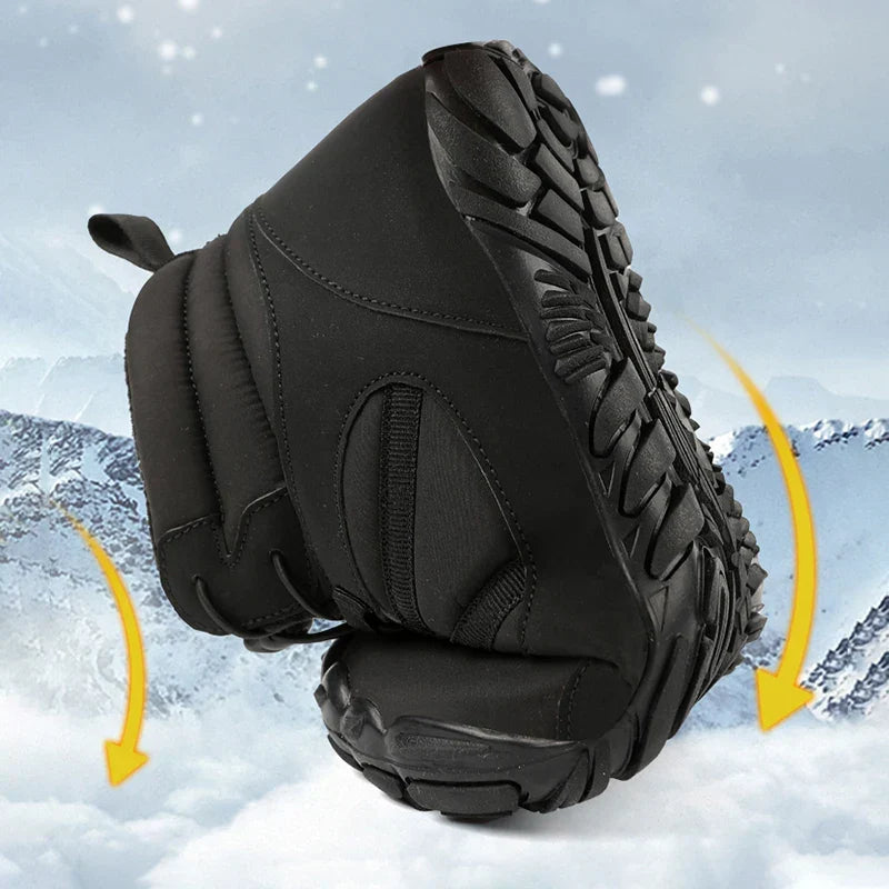 Bottes pieds nus unisexe imperméables et doublées, pour l'hiver
