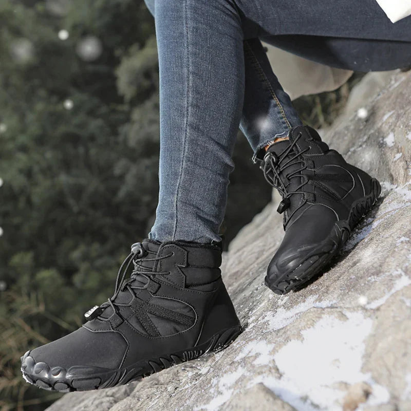 Bottes pieds nus unisexe imperméables et doublées, pour l'hiver
