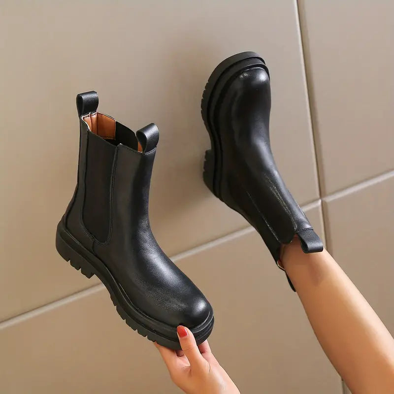 Bottes à plateforme femme, semelle intérieure rembourrée