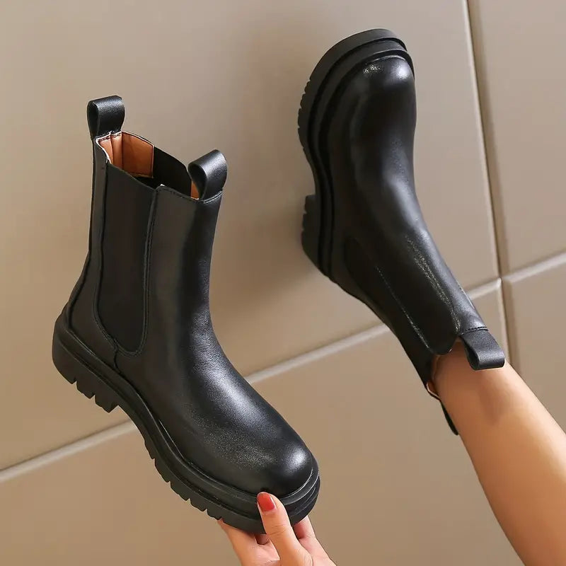 Bottes à plateforme femme, semelle intérieure rembourrée
