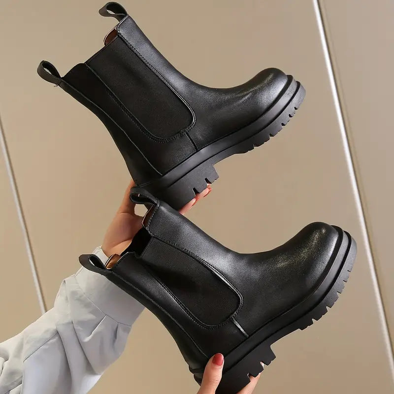Bottes à plateforme femme, semelle intérieure rembourrée