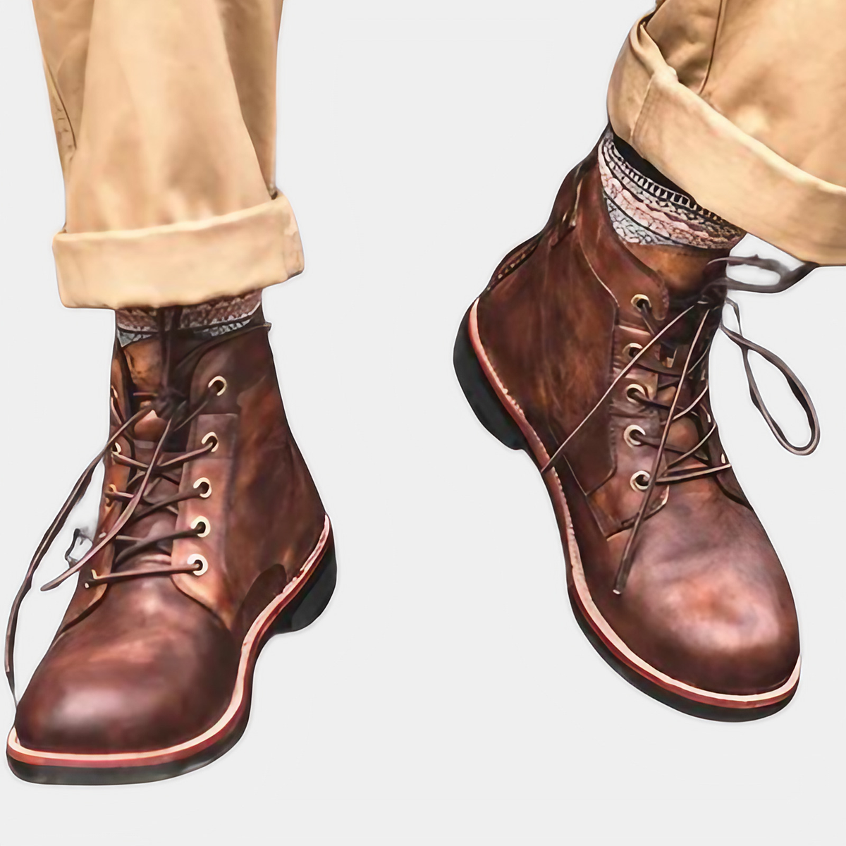 Bottes homme doublées pour l'hiver, brun ou noir