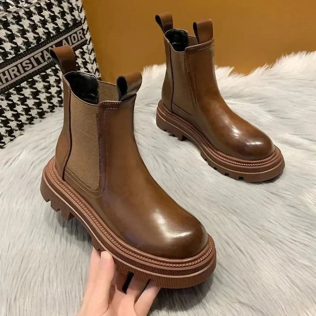 Bottes punk femme, noir, beige ou marron, du 35 au 40, marron