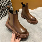 Bottes punk femme, noir, beige ou marron, du 35 au 40, marron