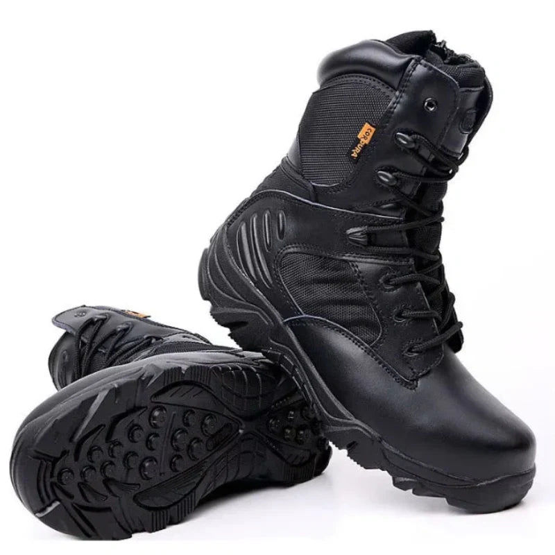 Bottes tactiques homme de randonnée à lacets, du 39 au 47, noir