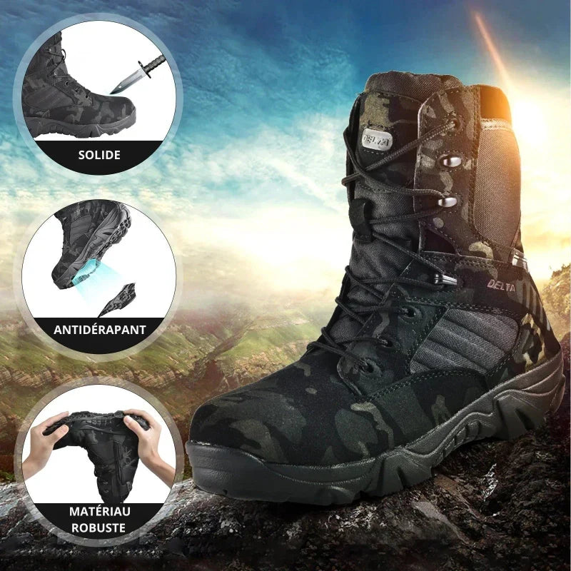 Bottes tactiques homme de randonnée à lacets, du 39 au 47