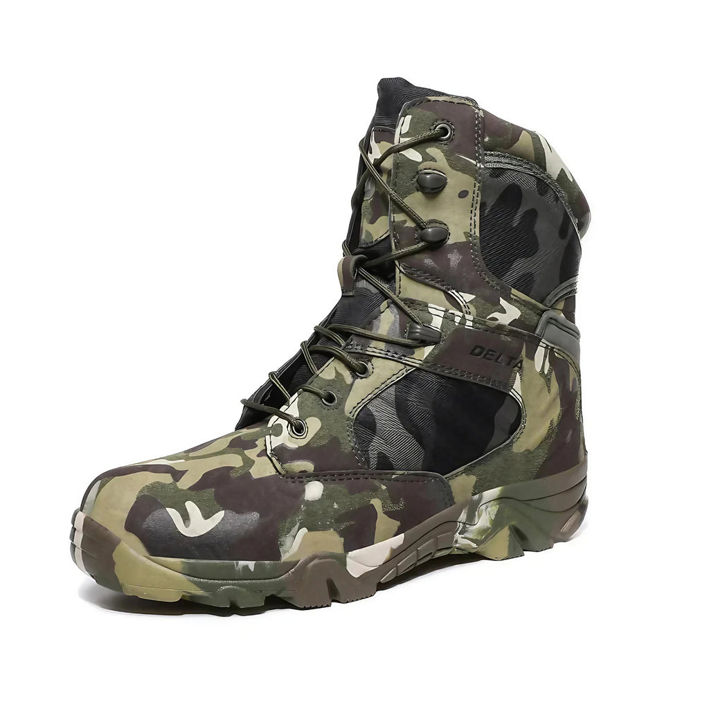 Bottes tactiques homme de randonnée à lacets, du 39 au 47, camouflage vert