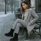 Bottes thermiques femme mi-mollet à zip, doublure peluche