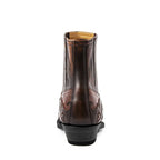 Bottes western mi-hautes brodées, bout pointu, noir ou marron
