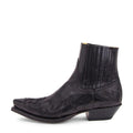 Bottes western mi-hautes brodées, bout pointu, noir ou marron, noir