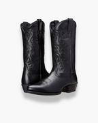 Bottes western femme à coutures apparentes, du 38 au 48, noir