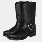 Bottes western mixtes à tige mi-mollet, trois coloris, du 39 au 46, noir