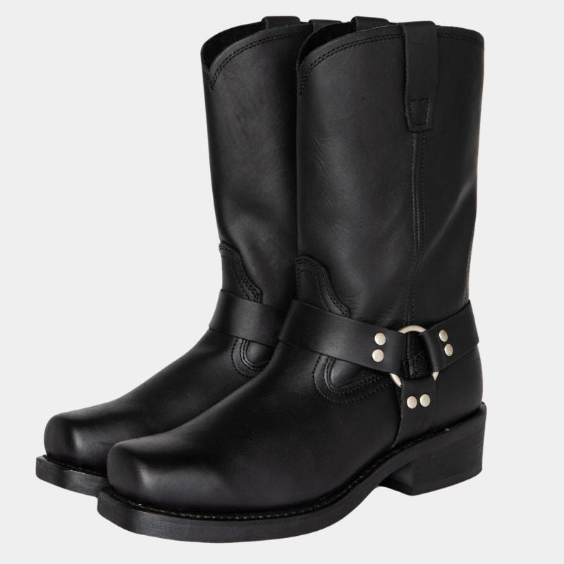 Bottes western mixtes à tige mi-mollet, trois coloris, du 39 au 46, noir