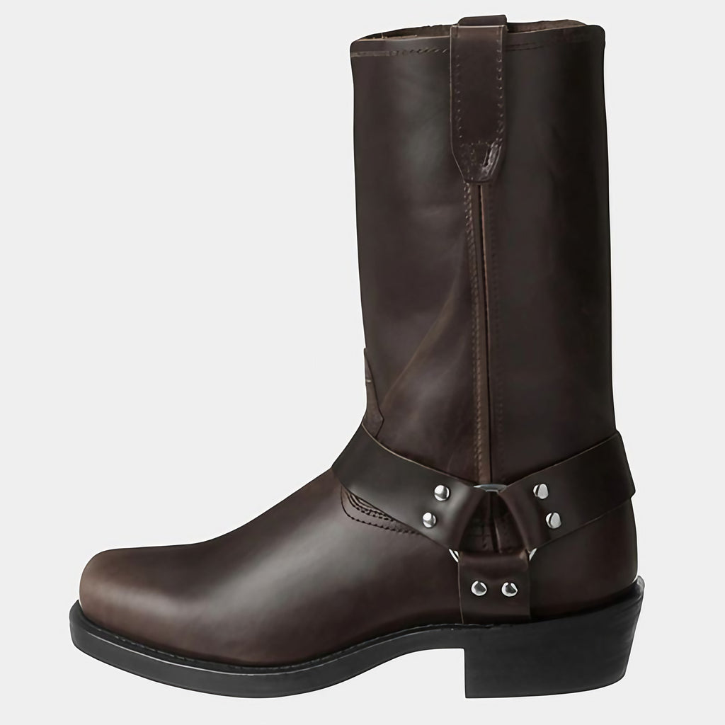 Bottes western mixtes à tige mi-mollet, trois coloris, du 39 au 46, marron foncé